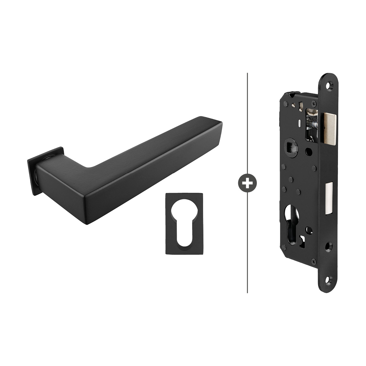 Sluitwerkpakketten met Deurkruk Squared 20 Minimal Zwart